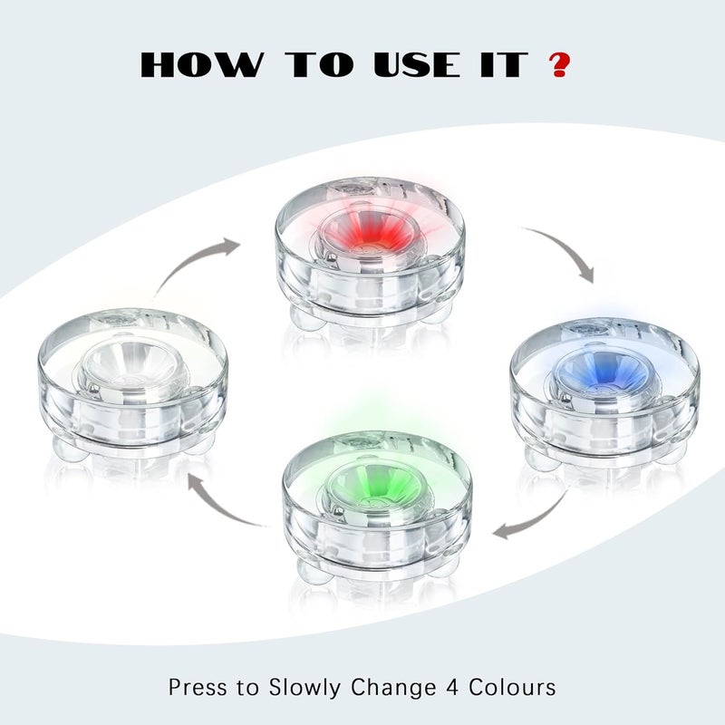 ZEERSHEE قاعدة إضاءة LED متعددة الألوان RGB قاعدة عرض دائرية لفن الزجاج 3D قاعدة مضاءة للتماثيل على المكتب وزينة الغرفة (مسطحة) - Image 3